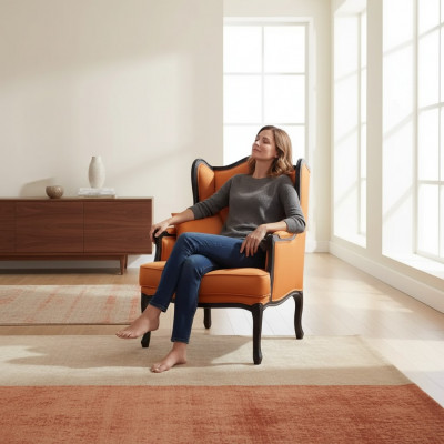 Klassieke fauteuil bank 1 zitter ontwerp textielbanken gestoffeerd nieuw