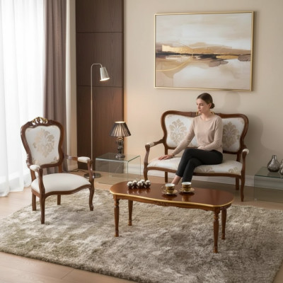 Sofa set design bankstel 2 zits fauteuil bank klassiek luxe nieuw