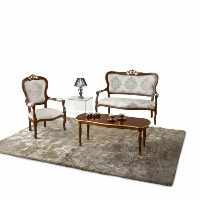 Sofa set design bankstel 2 zits fauteuil bank klassiek luxe nieuw