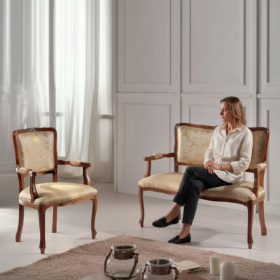 Bankstel 2-zits fauteuil bank Sofa bekleding zitbank set