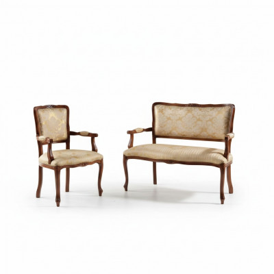 Bankstel 2-zits fauteuil bank Sofa bekleding zitbank set