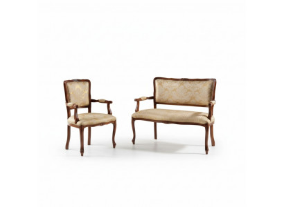 Bankstel 2-zits fauteuil bank Sofa bekleding zitbank set
