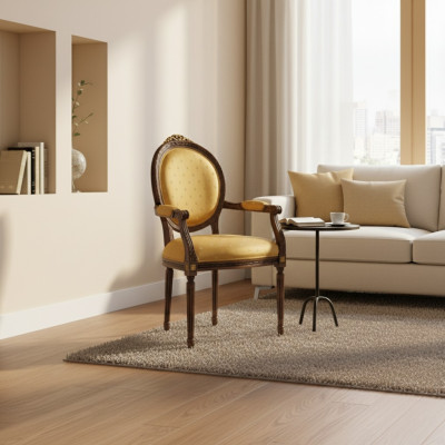 Klassieke stoel Armstoel Houten stoel Eetkamerstoel Luxe houten meubels Nieuw