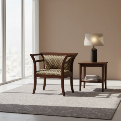 Eetkamer houten stoelen met gestoffeerde armleuningen Stoel Bruin Design Woonkamer