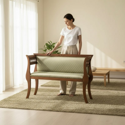 Zitbank Klassieke designer zitmeubels Woonkamer Beklede bank Bruin