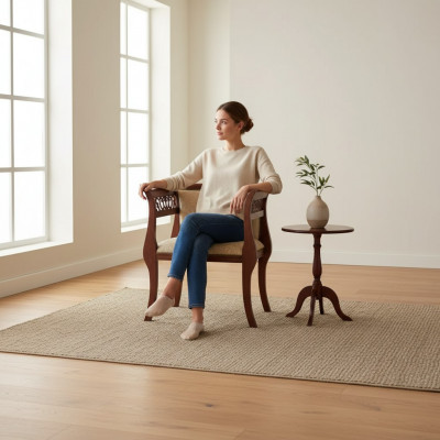 Klassieke stoel ontwerper Eetkamerstoel Luxe houten leunstoel Houten stoel