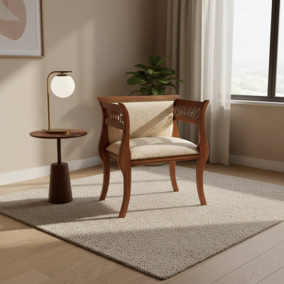 Klassieke stoel ontwerper Eetkamerstoel Luxe houten leunstoel Houten stoel