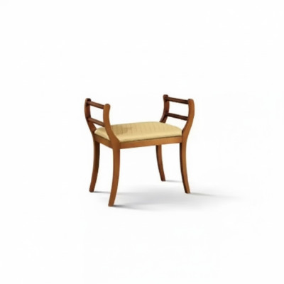 Massief houten zitbank met bruin gestoffeerde woonkamermeubels in klassieke stijl. Nieuw.