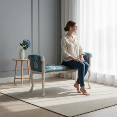 Bank zitbank bank zitmeubelen textielbank klassieke houten bank