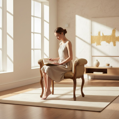 Bank Inrichting Beige Zitbank Designer Zitmeubilair Gestoffeerde Bank Banken