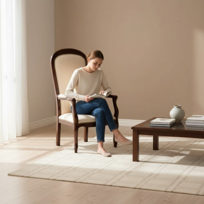 Woonkamer fauteuil 1 zits bank bekleding luxe textiel ontwerp houten meubels Woonkamer fauteuil 1 persoons bank bekleding luxe textiel ontwerp houten meubels