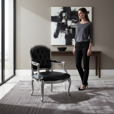 Luxe design stoel Italiaanse stijl meubels éénzitter houten fauteuil nieuw