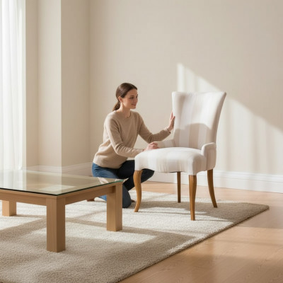 Klassieke stoel Luxe houten leunstoel Houten eetkamerstoel ontwerp