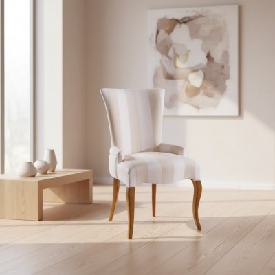 Klassieke stoel Luxe houten leunstoel Houten eetkamerstoel ontwerp