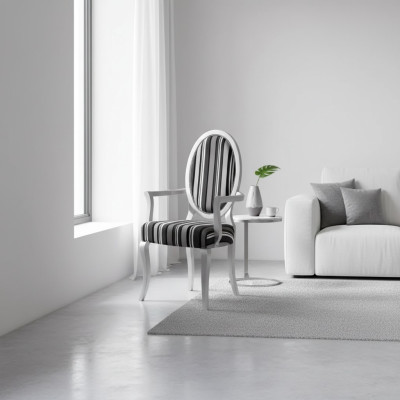 Klassieke stoel met armleuningen Eetkamer Fauteuil Lounge Luxe Nieuw.