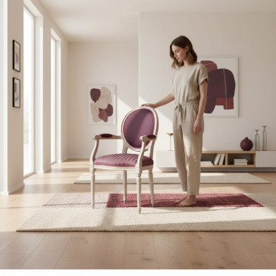 Stoel 1-zits Hout Luxe Met Armleuningen Eetkamer Italiaans Design