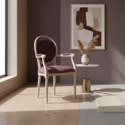 Stoel 1-zits Hout Luxe Met Armleuningen Eetkamer Italiaans Design