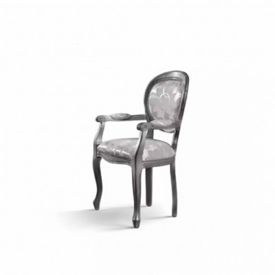 Eetkamerstoel Stoel Eetkamer Luxe zitplaatsen Stoelen Hout Stof Zilver