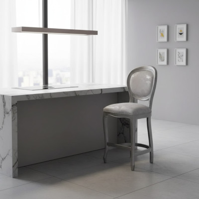 Klassieke grijze stoel designer barkruk houten stoel luxe nieuwe meubels