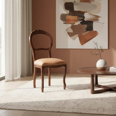 Klassieke houten leunstoel houten stoel ontwerp luxe stoel eetkamerstoel