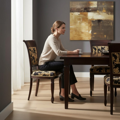 Klassieke stoel ontwerper houten eetkamerstoel luxe houten meubelen nieuw