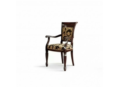 Stoel Bruin Design Woonkamer Eetkamer Hout Bekleed met Armleuning Nieuw