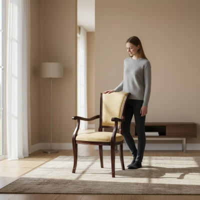 Stoel Eetkamerstoel Meubels Hout Klassiek Luxe Design Houten Stoel Nieuw