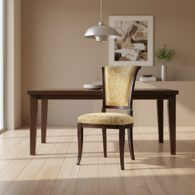Ontwerp stoffen luxe fauteuil zonder armleuning eetkamerstoel Beige