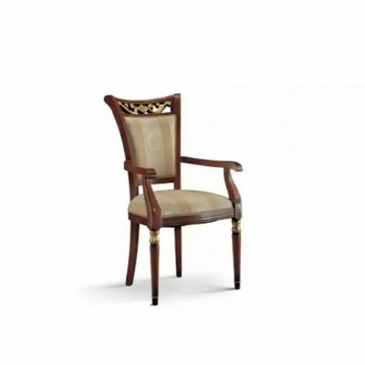 Stoel luxe design armstoel hout gestoffeerd art deco eetkamer meubels hout
