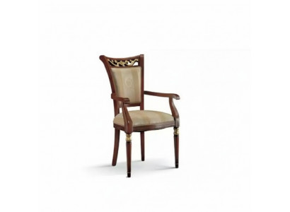 Stoel luxe design armstoel hout gestoffeerd art deco eetkamer meubels hout