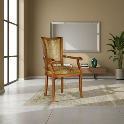 Eetkamerstoel Art Deco Armleuning Eetkamer Design Textiel Luxe Bruin