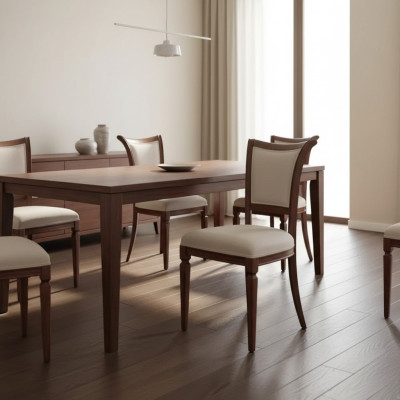 Eetkamerstoel Stoel Fauteuil Zitplaats Eetkamer Hout Klassiek Luxe Grijs