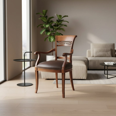 Klassieke stoel Armstoel Houten stoel Eetkamerstoel Luxe houten meubelen Nieuw