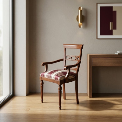Eetkamer Ontwerper Hout Modern Armstoel Bruin Luxe Stoel Fauteuil Bruin