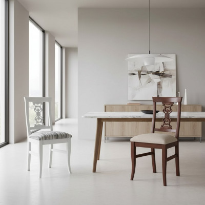 Klassieke stoel ontwerper houten stoel eetkamerstoel luxe houten nieuw meubilair.