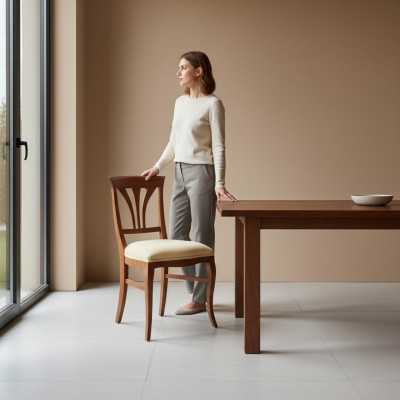 Stoel Bruin Eetkamer Stijl Klassieke Stoelen Bekleding Ontwerp Luxe Nieuw