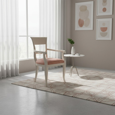 Stoel met armleuning bruin design woonkamer gestoffeerde eetkamer hout nieuw
