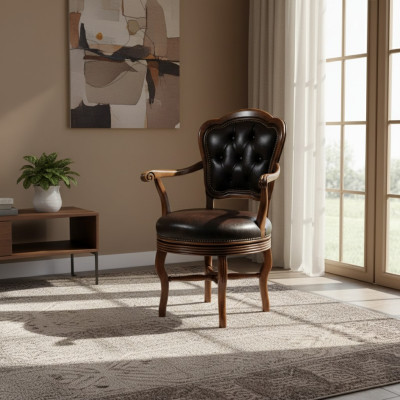 Kantoorstoel luxe stoel bureaustoel kunstleer designstoel houten meubels