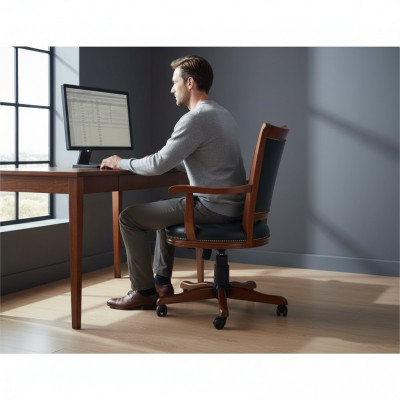 Zwart fauteuil stoel ontwerp gestoffeerde stoelen bureaustoel klassiek nieuw
