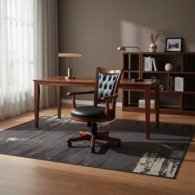 Zwart fauteuil stoel ontwerp gestoffeerde stoelen bureaustoel klassiek nieuw