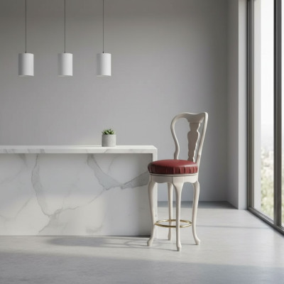 Klassieke witte stoel designer barkruk houten stoel luxe meubels kruk