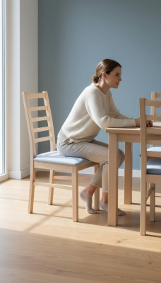 Eetkamerstoel Luxe Modern Fauteuil Woonkamer Meubilair Bruin Hout Nieuw