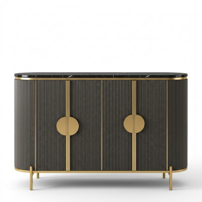 Luxe dressoir commode woonkamer ontwerper grijs meubel modern nieuw