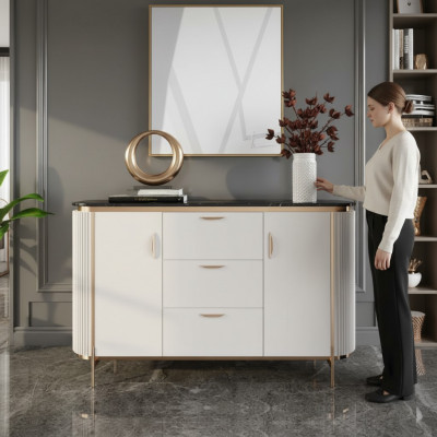 Dressoir commode dressoir hout modern wit woonkamer dressoirs nieuw