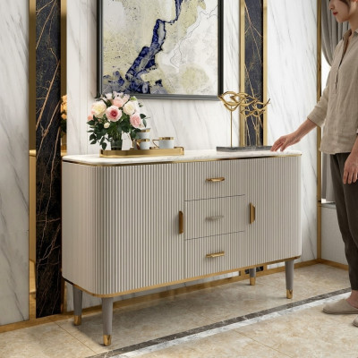 Ontwerp meubels Luxe ladekasten dressoir woonkamer Modern grijs hout Nieuw