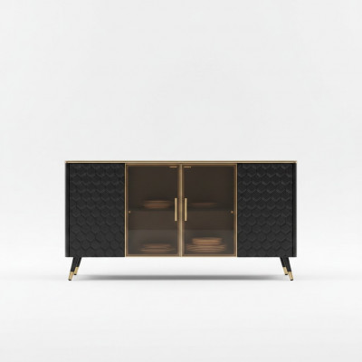 Zwart dressoir dressoir kast dressoirs kasten 160cm meubels