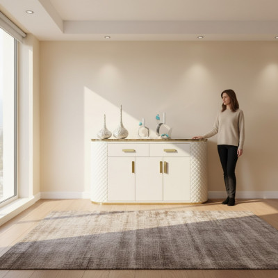 Laden Ontwerp Houten Kast Luxe Dressoir TV-meubel Dressoir Wit Nieuw