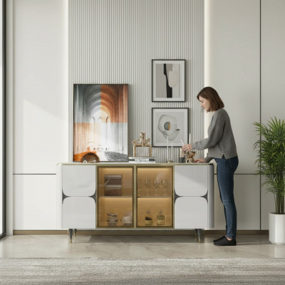 Commode Houten Kasten Dressoir Wit Meubels Sideboard Kast Modern Nieuw