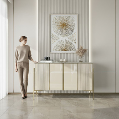 Sideboard Modern Hout Woonkamer Meubels Kast Ladenkast Luxe Beige