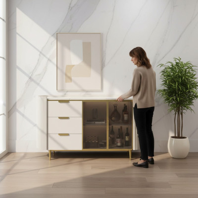 Ontwerper dressoir buffet kast woonkamer rek roestvrij staal luxe boord